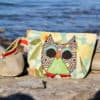 Kosmetiktaschen, Etui oder Strandtaschen Unikate, handgemacht grün Uhu