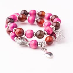 Wunderschönes Perlenarmband in rosa / bordeaux Farben