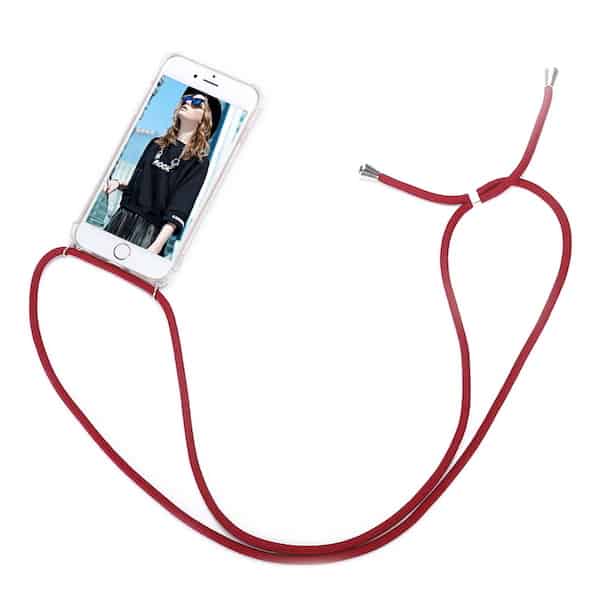 iPhone Handyhülle dark red mit Kordel zum umhängen