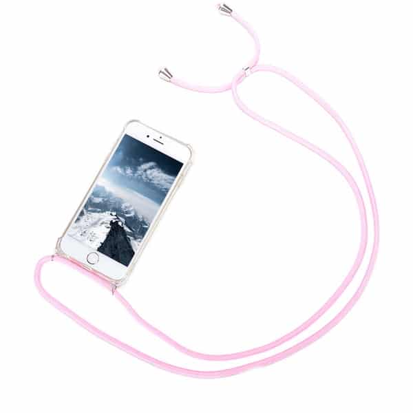 iPhone Handyhülle pink mit Kordel zum umhängen