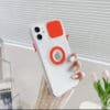 iphone 13 Hülle transparent mit Schieber für Kameraschutz und Ring-rot