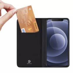 iphone 13 flip hülle mit kartenfach schwarz