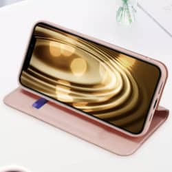 iphone 13 flip hülle mit standfunktion rosegold