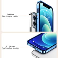 iphone 13 luxuriöse Handyhülle transparent mit farbigem Rand