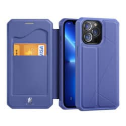 iphone 13 pro flip hülle mit kartenfach -blau