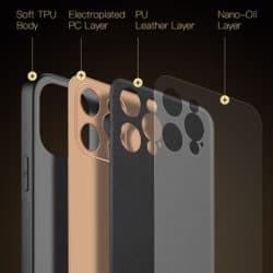 iphone 12 pro max hülle mit Lederüberzug