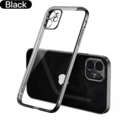 iPhone 13 Hülle mit transparente Rückseite und schwarzem Rahmen