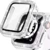 Apple Watch Schutzhülle mit Perlen white silver