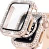 Apple Watch Schutzhülle für Serien 456 & Se mit Perlen in pink rose