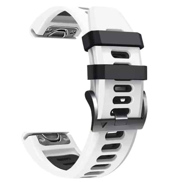 Garmin Silikon 26mm Armband Quickfit • - schwarz weiss