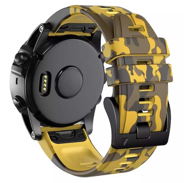 Silikon Armband 26mm Quickfit camouflage - Garmin • gelb