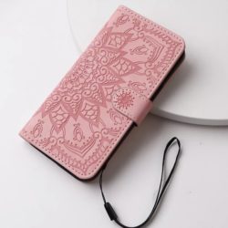 iPhone 14 Pro Max Leder Flip Cover - pink