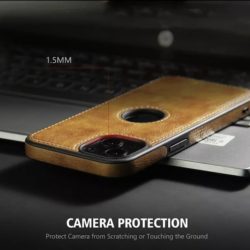 iPhone 14 Pro Max luxuriöse PU Leder Hülle Kamera