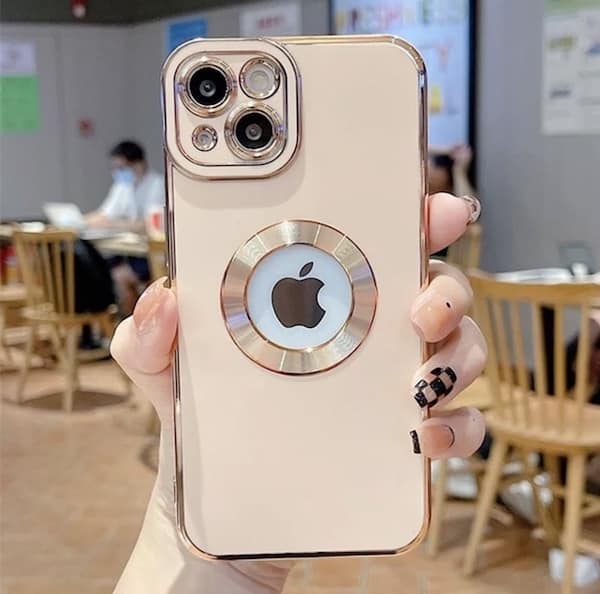 iPhone 14 Pro Max edle, luxuriöse Handyhülle in gold rosa