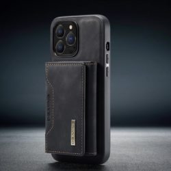 iPhone 14 Pro Max Handyhülle mit magnetischem, abnehmbaren Kreditkartenetui im schwarz