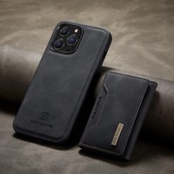 iPhone 14 Pro Max Handyhülle mit magnetischem, abnehmbaren Kreditkartenetui im schwarz top Qualität und Gratislieferung