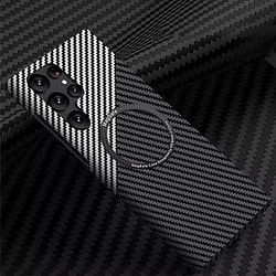 Samsung S22 plus luxury carbon MagSafe Hülle mit Kameraschutz in black / silver