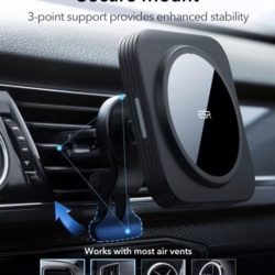 Auto Halterung & Qi Wireless Ladegerät an dem Lüftungsgitter