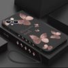 iPhone 14 Pro Max Handyhülle mit Kameraschutz und Schmetterlingen in rosa
