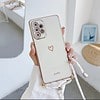 Samsung S23 Handykette mit Herz in weiss / gold