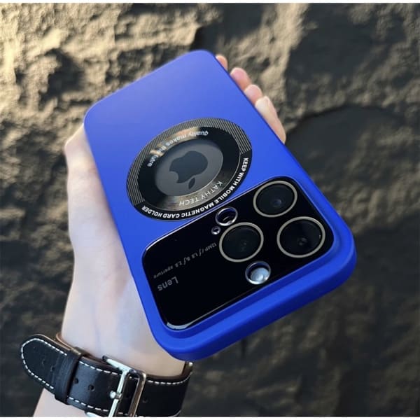 iPhone 14 Pro Max Hülle mit grossem Kamera & Linsenschutz - blau