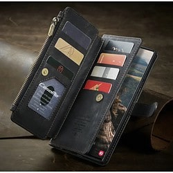 Samsung S23 ultra Hülle mit Brieftasche mit Klarsichtfenster und Platz für Kreditkarten