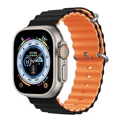 Apple Watch Armband Ocean 49/45/44/42mm in black orange