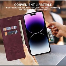 iPhone 14 Pro Max Leder-Flip Wallet mit Kreditkartenfach