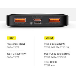Powerbank micro USB und 2 x USB & USB C